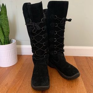 Baffin Knee High Snow Boots Black Side Zipper